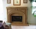 Mediterranean Fireplace Faux Finish in Warm Stone Color